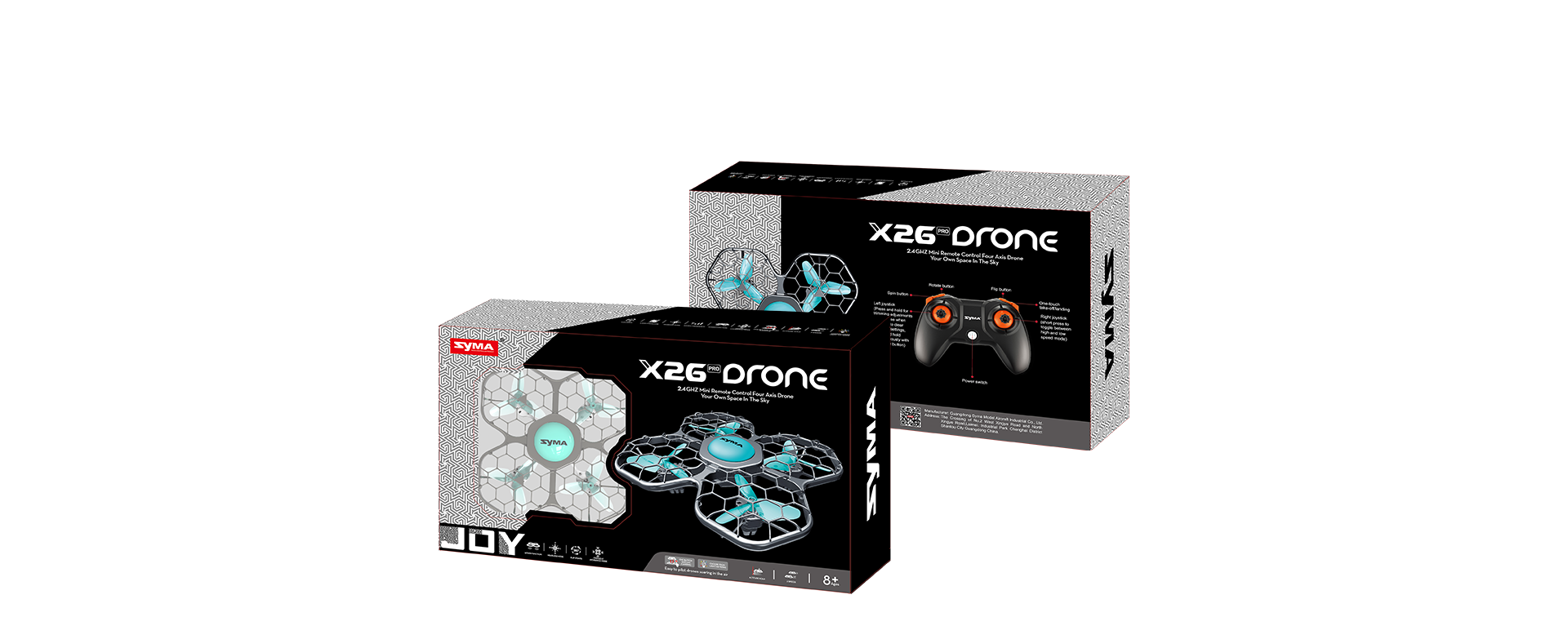 SYMA X26PRO – פרטי שלדה ומגני פרופלורים סגורים ל-Indoor
